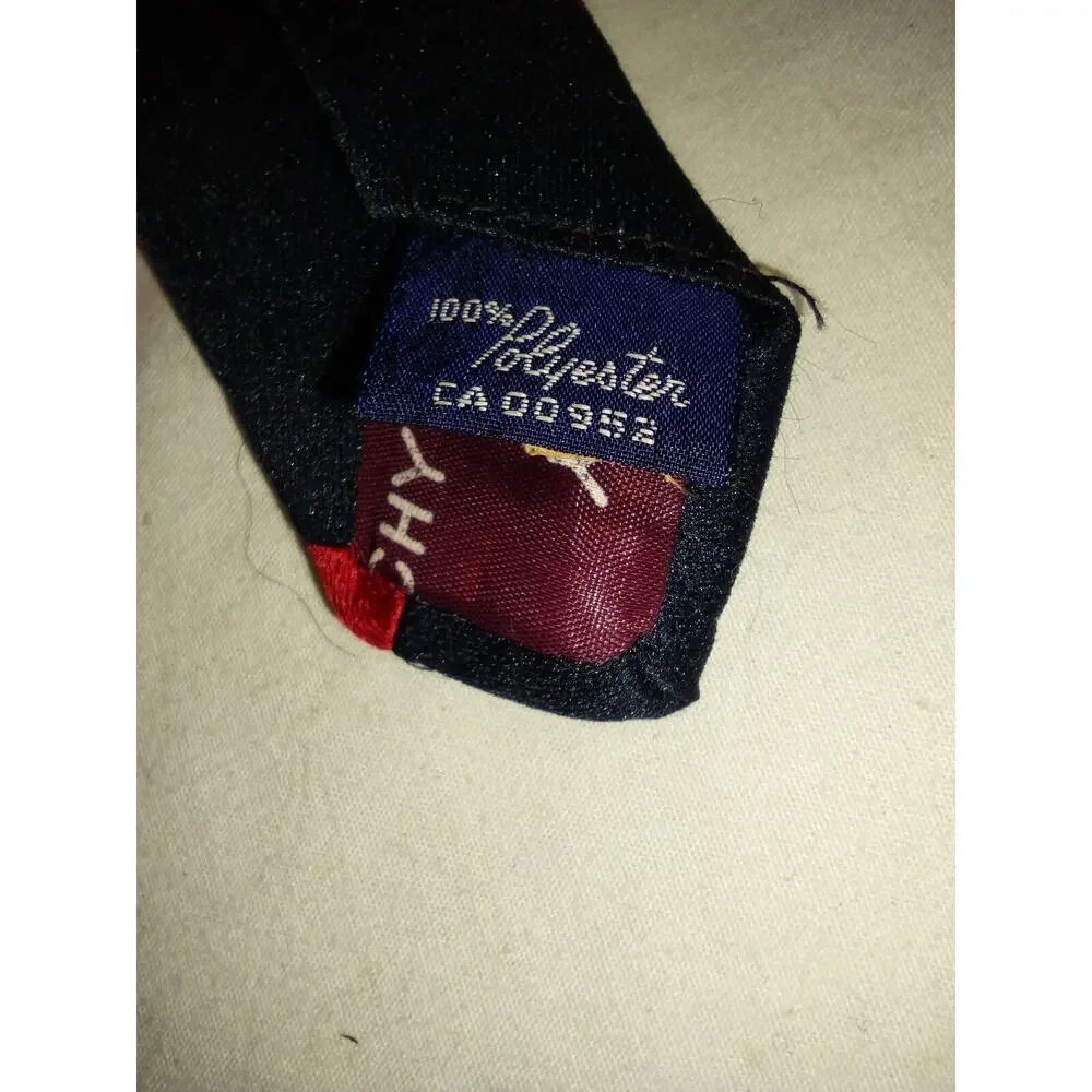 Vintage Givenchy Gentleman Paris Navy Black Red Striped Necktie 100% Polyester